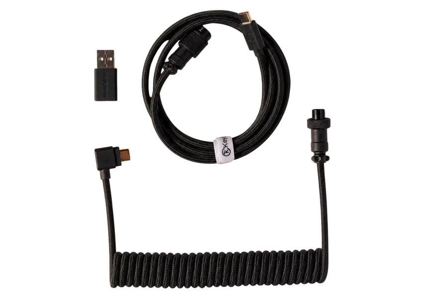 Keychron Spiralformad Aviator Vinklad 8K USB-kabel (svart)