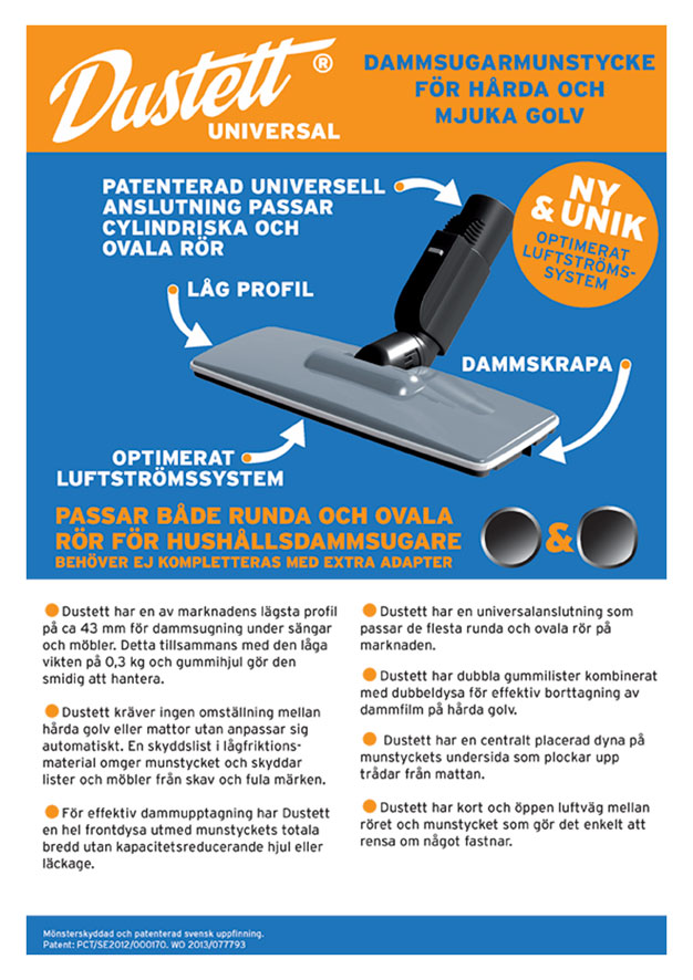 Dustett universalt golvmunstycke