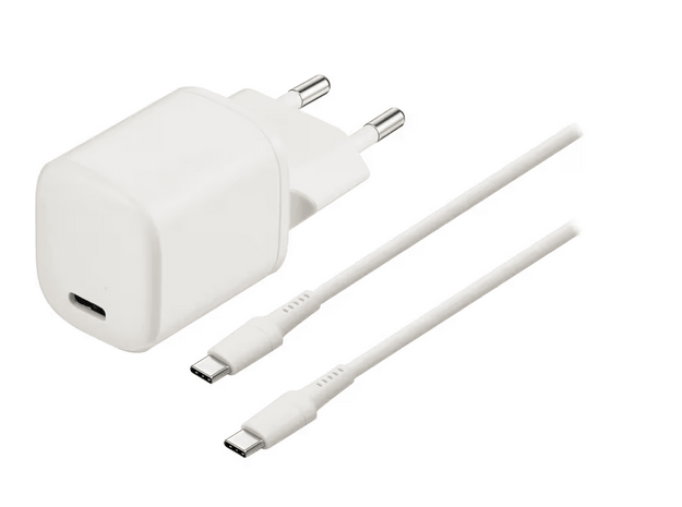 Sandstrøm 20W USB-C-laddare med USB-C-kabel