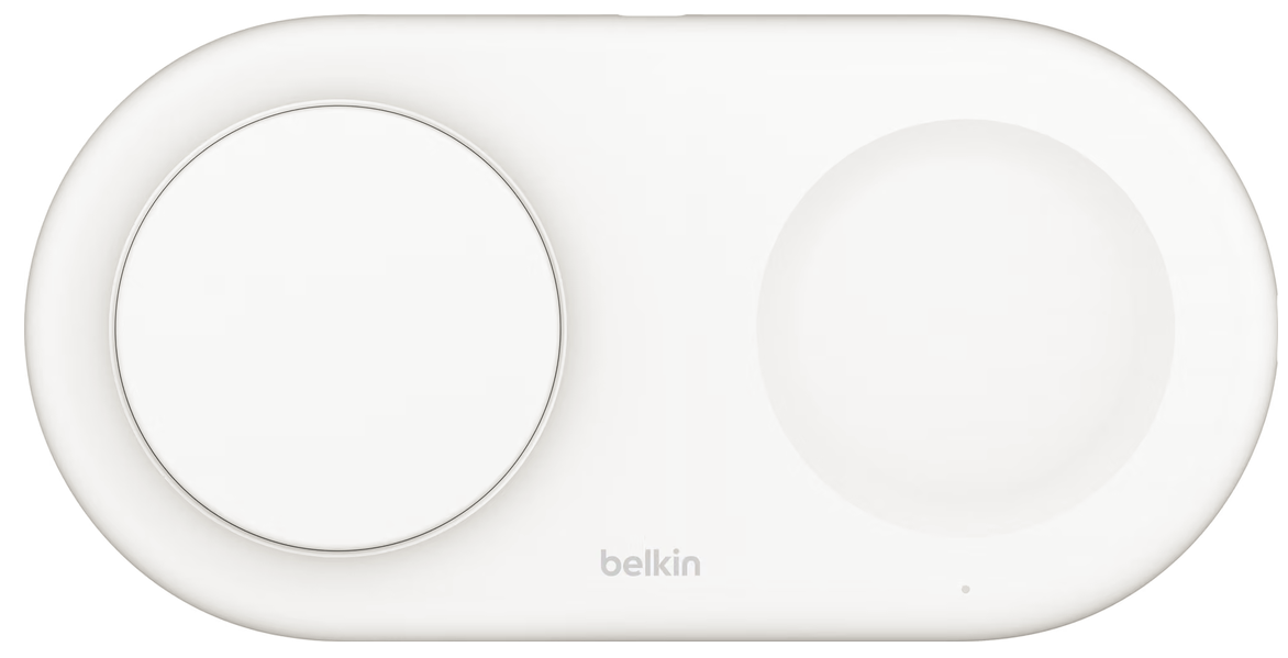 Belkin BoostCharge Pro 2in1 Magnetic Qi2 trådlös laddare (vit)