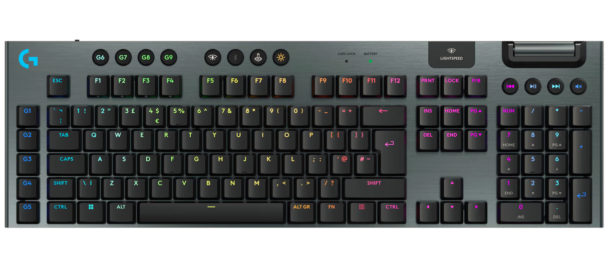 Logitech G915 X Lightspeed Wireless Clicky tangentbord för gaming (svart)