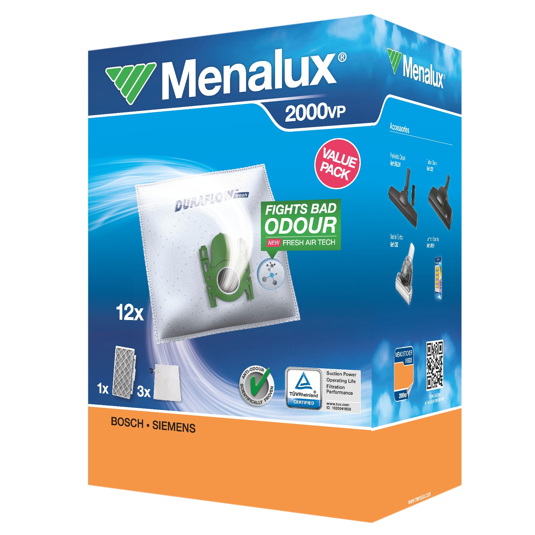 Menalux 2000 Dammsugarpåsar Valuepack