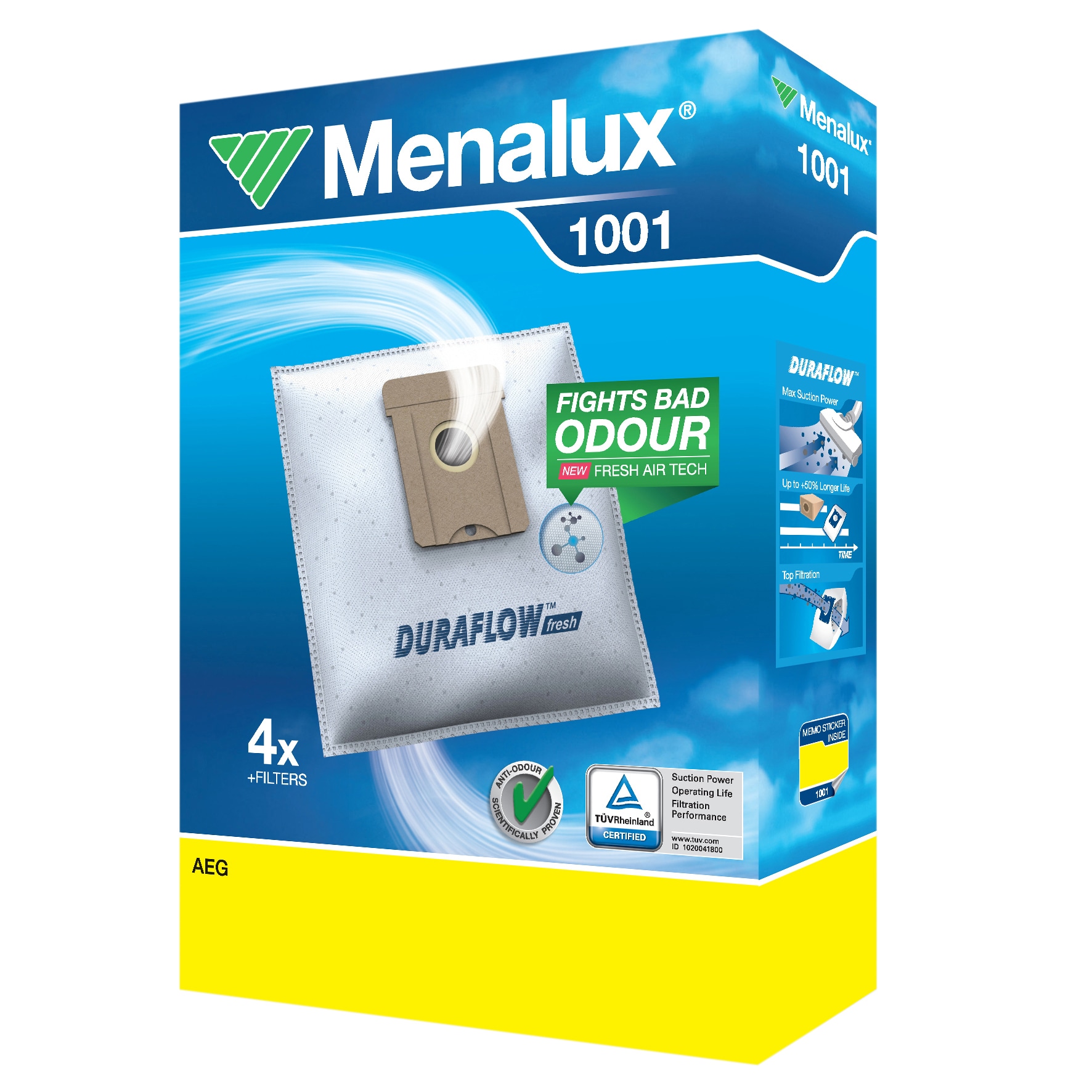 Menalux dammsugarpåsar 1001 (4 st)