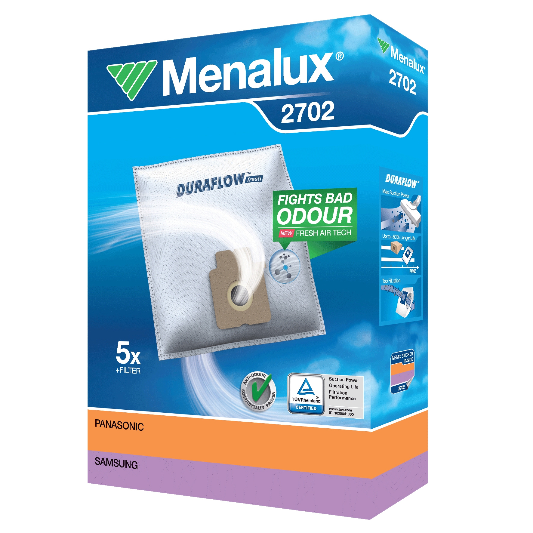 Menalux dammsugarpåsar 2702 (5 st)