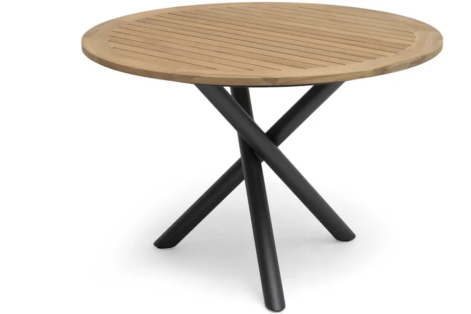 Hillerstorp Ekeryd matbord antracit/teak Ø110 cm